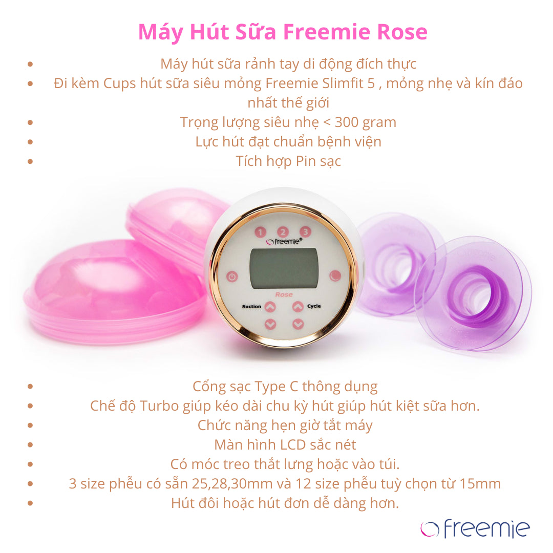 Máy Hút Sữa Rảnh Tay Freemie Rose Cao Cấp